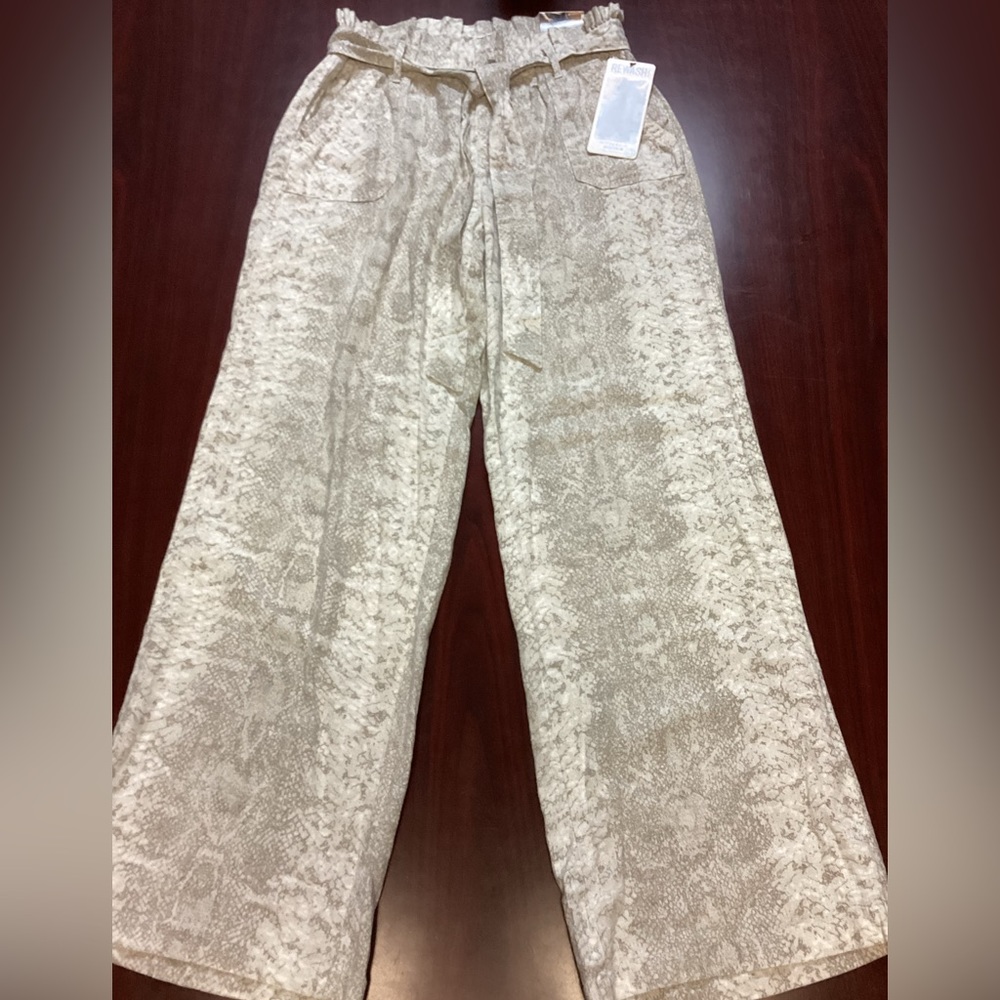 REWASH Wide Leg Paper Bag Pants with Tie Waist - NWT
